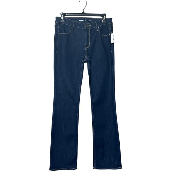 Old Navy Women's Wow Boot Cut Cowgirl Jeans Blue Mid Rise Cotton 6 Petite New - Picture 1 of 13
